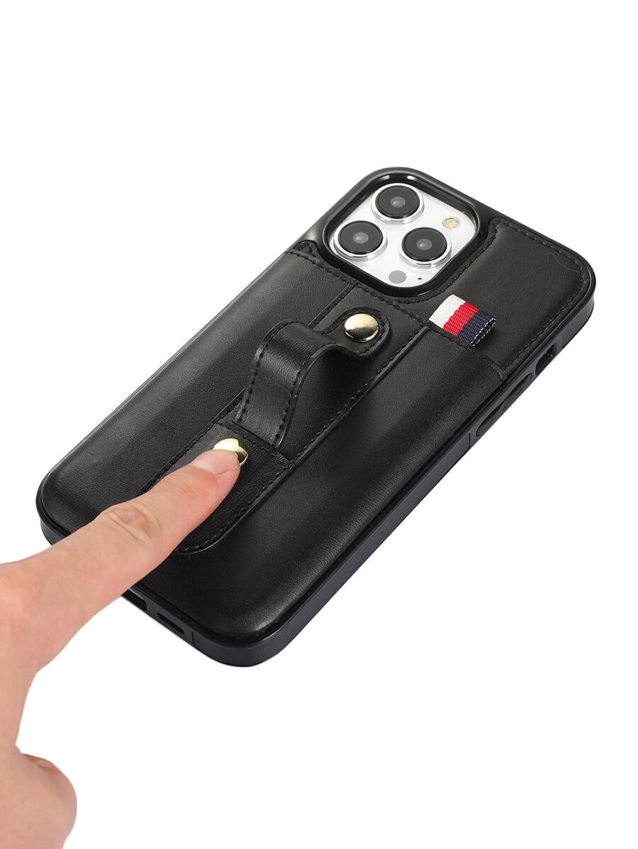 Luxury PU Leather With Wallet Card Slot Magnetic Cover Phone Case - Black - View 1