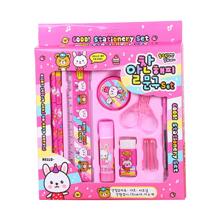 10pcs/Set Children's Stationery Kit Including Pencil And Ruler Suitable For Kindergarten And Primary School Students, Random Style - Pink - View 2