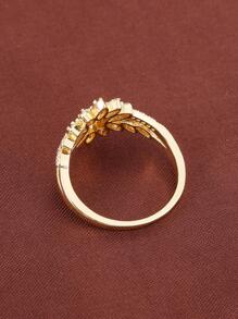 Cubic Zirconia Decor Ring - Gold - View 3
