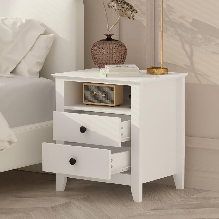 21.7'' Tall 2 - Drawer Nightstand in White End Table - trắng - Xem 1
