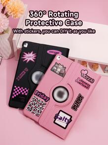 1 个可旋转保护壳，带 DIY 贴纸，适用于 iPad 7/8/9（10.2 英寸）、iPad Mini 4/5/6 - 黑色 - 查看 7