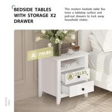 21.7'' Tall 2 - Drawer Nightstand in White End Table - trắng - Xem 7