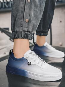 Men Two Tone Skate Shoes - Blue and White - View 2