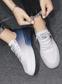 Men Two Tone Skate Shoes - Blue and White - View 3