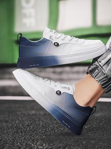 Men Two Tone Skate Shoes - Blue and White - View 4