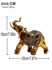 Đồ trang trí bằng nhựa voi Mô hình thủ công Quà tặng đám cưới sáng tạo Trang trí nhà cửa - Vàng - Xem 2