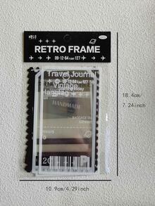 15pcs Transparent Sticker With Black & White Border For Collage Scrapbooking - Multicolor - View 5