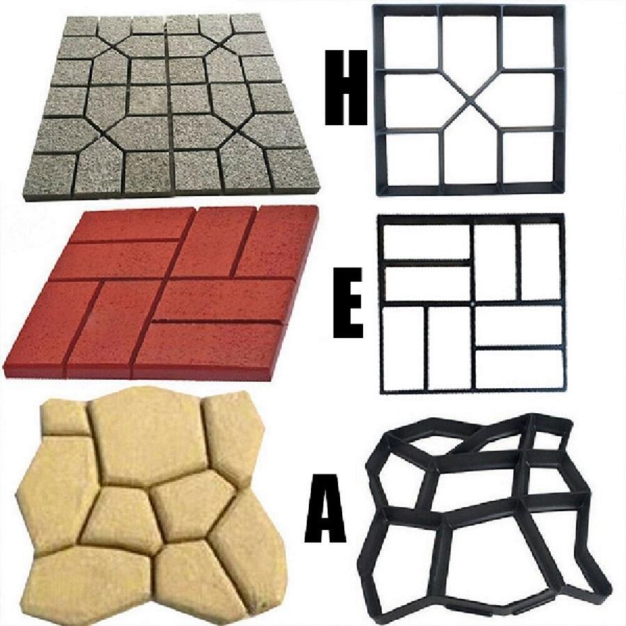 1 pieza Molde de cemento DIY para sendero de jardín - Negro - Ver 1