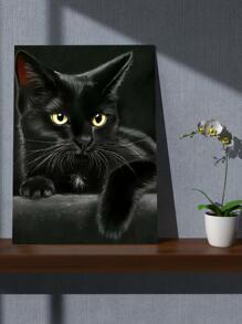 貓樣式DIY鑽石畫成套工具,水鑽裝飾禮品,合適的適用於成年人初學者,偉大適用於家庭裝飾和房間牆面裝飾 - 彩色 - 查看 2