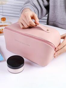 這款便攜式大容量化妝包讓您輕裝上陣，適合您化妝的簡單洗漱包 - 粉色 - 查看 1