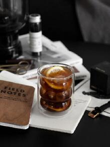 1 Máy Tính 2 Lớp Thủy Tinh Chịu Nhiệt Ins Phong Cách Cách Nhiệt Sữa Trong Suốt Cà Phê - trắng - Xem 3