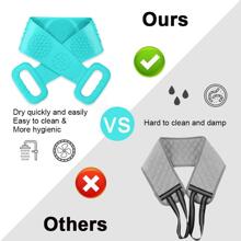 Green Shower Silicone Back Scrubber, Deep Exfoliating Bath Body Brush - Cadet Blue - View 2