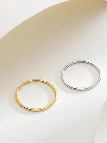 Stylever 1pc Smooth Plain Ring Voor Vrouwen s925 Sterling Zilver Klassieke Enkele Ring Fijne Sieraden Cadeau Voor Dagelijks Decor