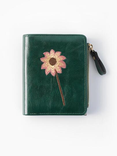 女士花卉图案双折短款钱包便携现金白领女大学生工作商务通勤办公室周年纪念生日礼物情人节礼物礼品女士钱包钱包礼品女士钱包小芙蓉女士钱包钱包小钱包