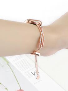 1入鑲嵌鋅合金蘋果手錶帶，適用於蘋果手錶38mm，40mm，41mm，42mm，44mm，45mm，49mm手錶帶更換帶，適用於蘋果手錶序列9 8 7 SE 6 5 4 3 2 1 - 玫瑰金 - 查看 2