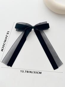 1个法式双层大蝴蝶结发夹，优雅情人节礼物，发爪夹，发卡，校园用品，大学，女士冬季装扮，蝴蝶结，可爱，发饰，头饰，发夹 - 黑色 - 查看 5