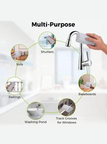 4 miếng bọt biển lau bụi, màu xám - Màu Xám nhạt - Xem 9