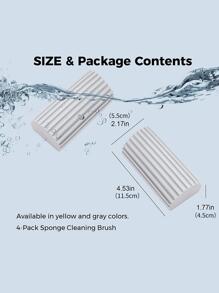 4 miếng bọt biển lau bụi, màu xám - Màu Xám nhạt - Xem 3
