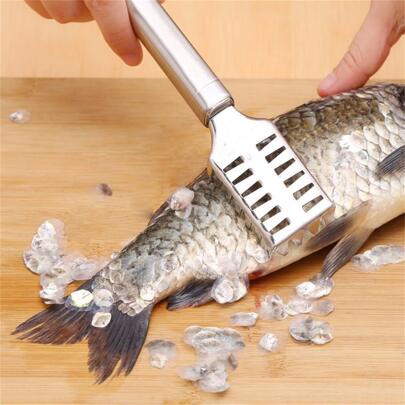 Stainless Steel Fish Scaler, Multi-functional Kitchen Tool For Removing Fish Scales