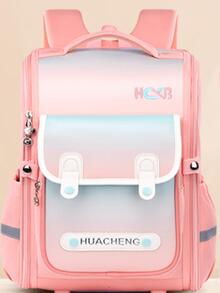 Nueva Mochila Escolar Ligera Para Niños Y Niñas De Grados 1-6, Con Protección De Columna Vertebral, Resistencia Al Desgaste, Doble Hombro Y Gran Capacidad - Rosa - Ver 3