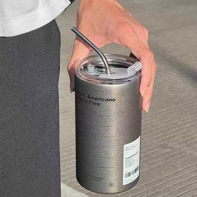1pc Stainless Steel Straw Bottle, Water Bottle