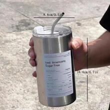 1 件不锈钢咖啡搅拌杯、水瓶 - 銀色 - 查看 2