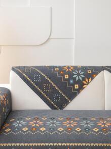 1入八角形波希米亞風格松毛織軟性可折疊防塵沙發墊,適用於寵物 - 深灰色 - 查看 5