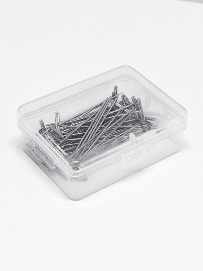 50入組鋼製t型大頭針,各種大小適用,鎳鍍無鏽鋼縫紉針,針柄帶t型頭,適用於阻塞針織、雕塑等手作藝術項目