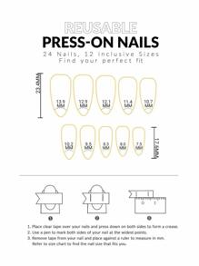 Upgrade Your Look With 24pcs French Style Swirl Long Almond Full Cover Fake Nail Press On Nails Manicure Kit Nail Supplies