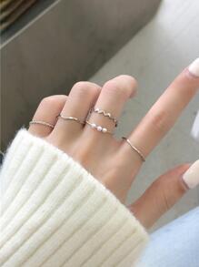 5入組/套隨機極簡風格圓環