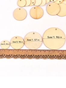 50入組DIY木頭圓木DIY首飾配件 - 卡其色 - 查看 3
