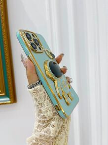 Apple Astronaut Decor Phone Case With Stand Compatible With IPhone15/15Plus/15Pro/15Promax - Pink - View 5