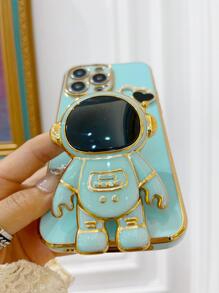 Apple Astronaut Decor Phone Case With Stand Compatible With IPhone15/15Plus/15Pro/15Promax - Pink - View 2