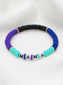 3pcs/set Letter Detail Beaded Bracelet - Multicolor - View 3