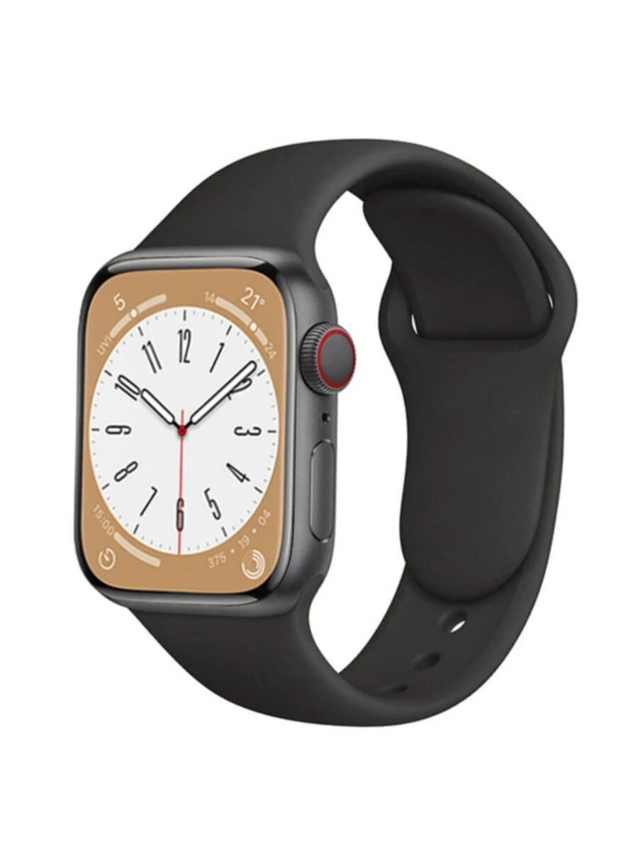 Dây đeo đồng hồ thể thao bằng silicon trơn màu đen thời trang dành cho nam và nữ St.Siabe tương thích với dây đeo đồng hồ Apple 38mm 40mm 41mm 45mm 44mm 42mm 49mm, dây đeo cổ tay mềm mại và thoải mái, thoáng khí, vòng đeo tay, quà tặng ngày lễ cho cổ tay, kèm phụ kiện Ultra Series 9/8/7/6/5/SE/4/3/2/1, dây đeo thay thế làm quà tặng cho học sinh trở lại trường - màu đen - Xem 1