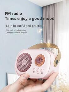 1 pieza Altavoz asa diseño inalámbrico portátil con micrófono - Rosa - Ver 3