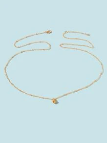 1件新款性感简约铃铛吊坠金色腰链肚链沙滩比基尼身体饰品，适合女性度假 - 金黃色 - 查看 2