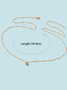 1件新款性感简约铃铛吊坠金色腰链肚链沙滩比基尼身体饰品，适合女性度假 - 金黃色 - 查看 3
