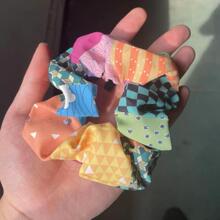 幾何印花髮圈 適合日常使用 適合女孩髮型 休閒波西米亞風 - 綠色 - 查看 3