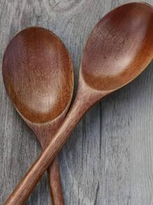 8入組手工製作的復古楠木長柄湯勺9英寸,適用於湯和食物,防燙口,廚房日常使用和派對 - 棕色 - 查看 4
