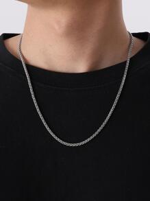 1 chiếc dây chuyền nam tối giản bằng thép không gỉ màu bạc, phong cách Punk, phụ kiện thời trang, quà tặng dự tiệc. - Bạc - Xem 2