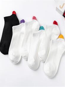 6pairs Heart Pattern Ankle Socks - Multicolor - View 5
