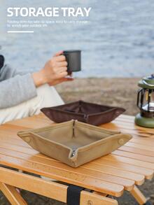 1pc Camping Storage Tray - Khaki - View 1