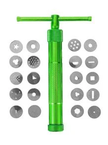 1套healeved黏土槍擠出器陶瓷黏土擠出器diy幾何形狀玩具麵條毛坯模具,兒童教育玩具 - 綠色 - 查看 1