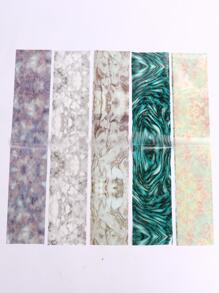 大理石指甲转印箔 10 件不对称纹理渐变绽放贴纸滑块 3D 美甲装饰 - 彩色 - 查看 3