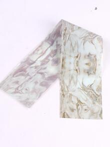 大理石指甲转印箔 10 件不对称纹理渐变绽放贴纸滑块 3D 美甲装饰 - 彩色 - 查看 7