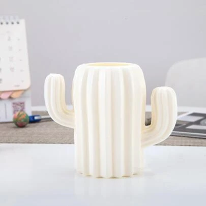 1入組創意白色仙人掌形狀筆筒