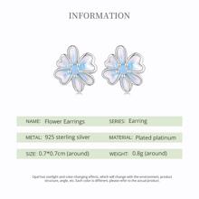 WOSTU 1 cặp bông tai hoa nhựa ombre xanh hồng độc đáo bằng bạc nguyên chất 925, hoa nhỏ tươi tắn và thanh lịch, quà tặng sinh nhật tuyệt vời cho các bé gái tuổi teen ngày lễ tình nhân - Bạc - Xem 11