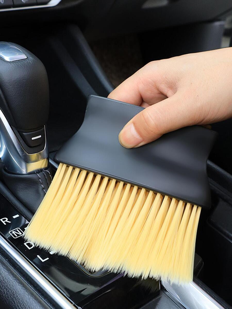 1pc Plastic Car Cleaning Brush - Black - View 1