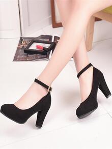 Tacones de mujeres clásico de moda negro tacón alto - Negro - Ver 2